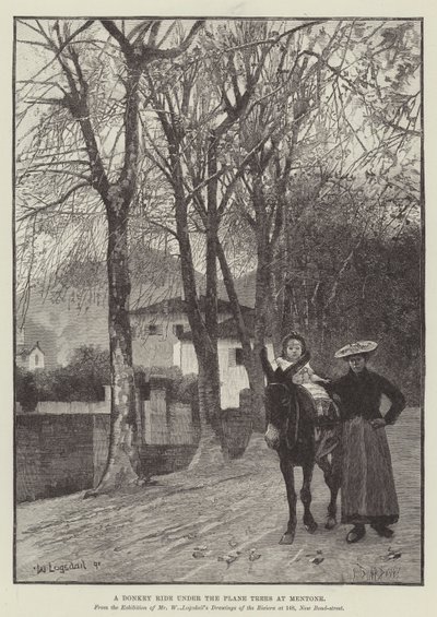 A Donkey Ride under the Plane Trees at Mentone by William Logsdail